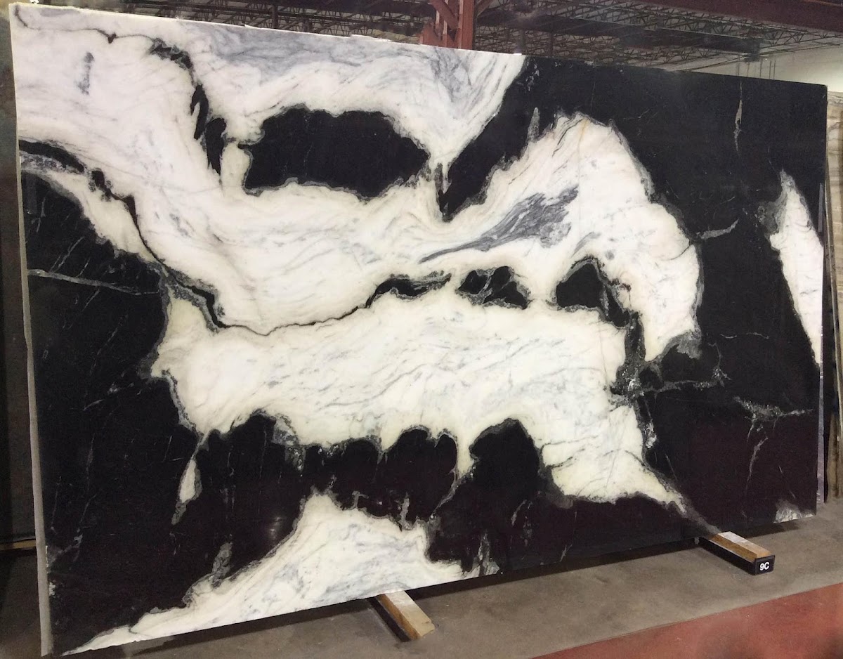 Premium marble slab in warehouse
